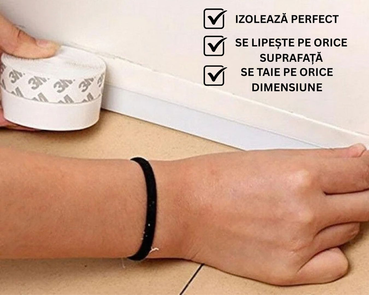 Bandă FlexSeal™ – Etanșare rapidă pentru uși, ferestre și cabine de duș
